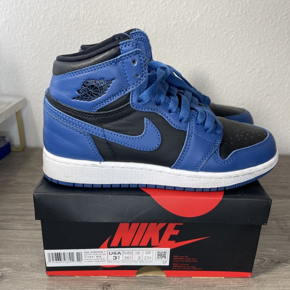 Air Jordan 1 Retro High OG GS Dark Marina Blue 575441-404 Size 3.5Y Kids